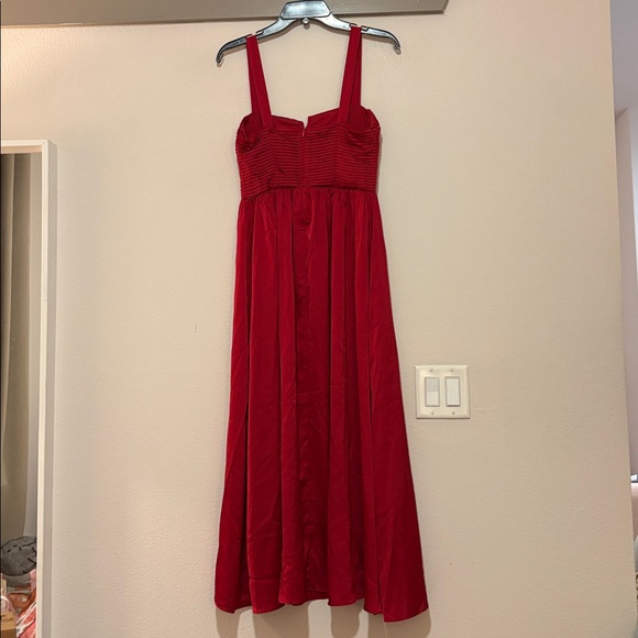 ASTR The Label Pleated Bustier Midi Dress in Red SZ S NWOT - Picture 4 of 6